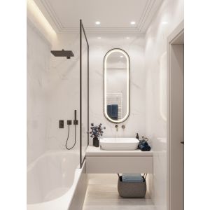 Design №1 în camera de baie cu gresie și faianță