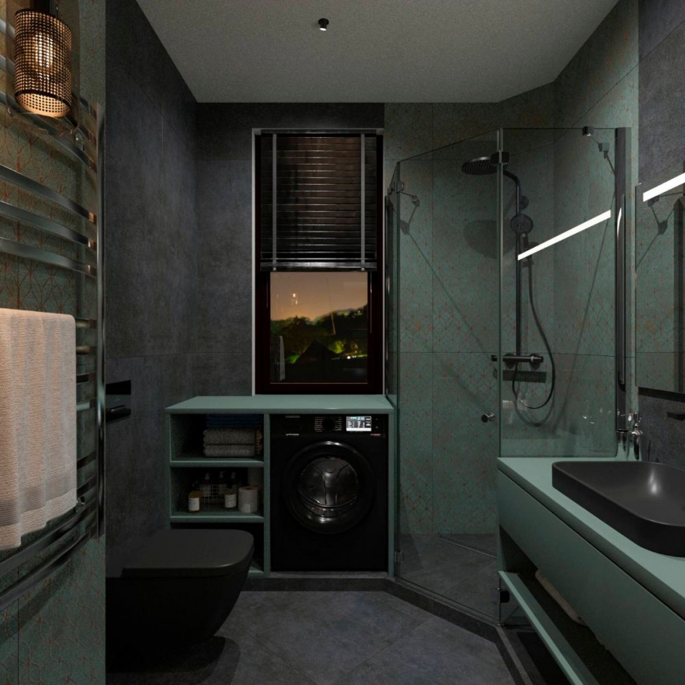 Design №2 camera de baie cu gresie și faianță
