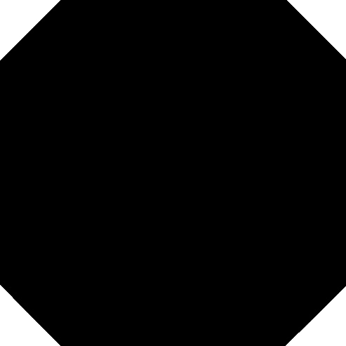 Octógono Negro 31,6x31,6
