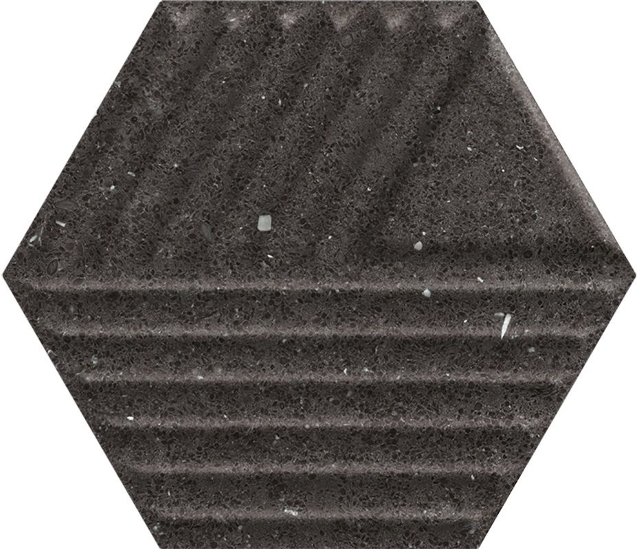 Space Dust Nero Heksagon Struktura C Ściana 19.8x17.1