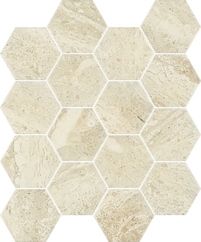 Sunlight Stone Beige Mozaika Prasowana Hexagon